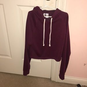 H&M Maroon Cropped Hoodie